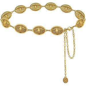 3292 Western Concho Belt For Women Metal Chain Link Belt Boho Chain Belts